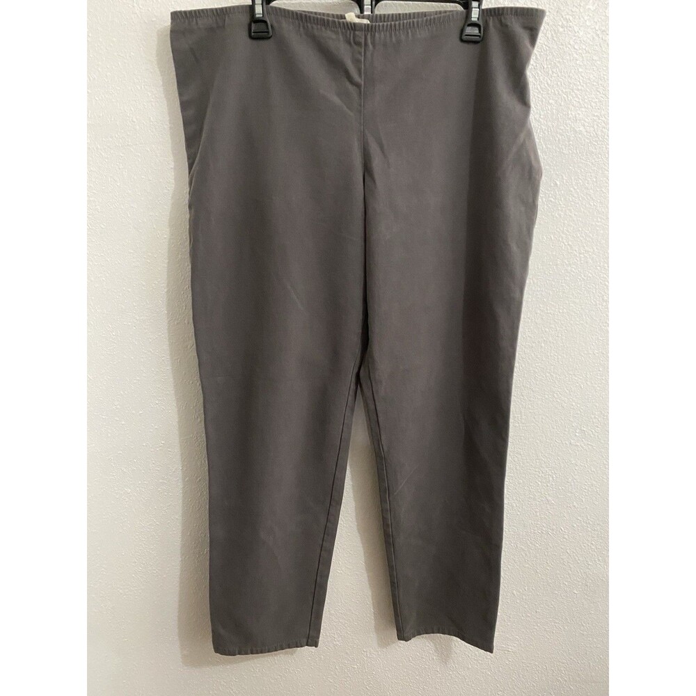 Eileen Fisher Soft Gray Ankle Pants, Side Zip Sz XL G67